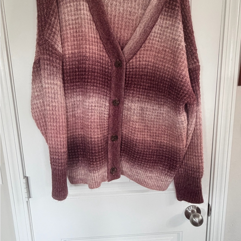 Sonoma Women's Pink Gradient Cardigan Sweater